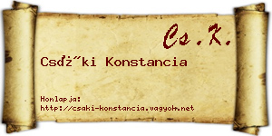 Csáki Konstancia névjegykártya